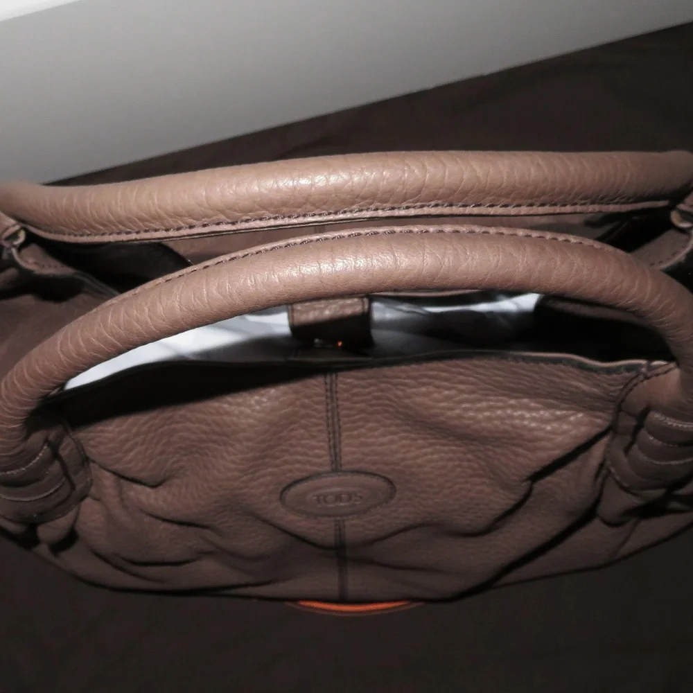 Tod's Taupe Mauve Deerskin Ivy Sacca Hobo Bag
